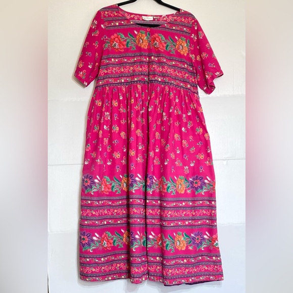 Chance encounter size medium, pink flower vintage button down - Picture 4 of 5